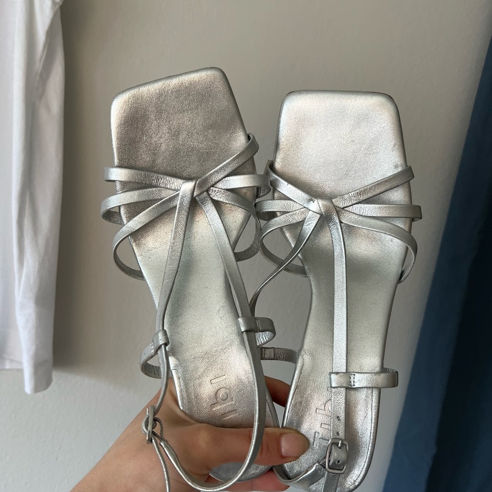 Tibi Silver Sandal heel